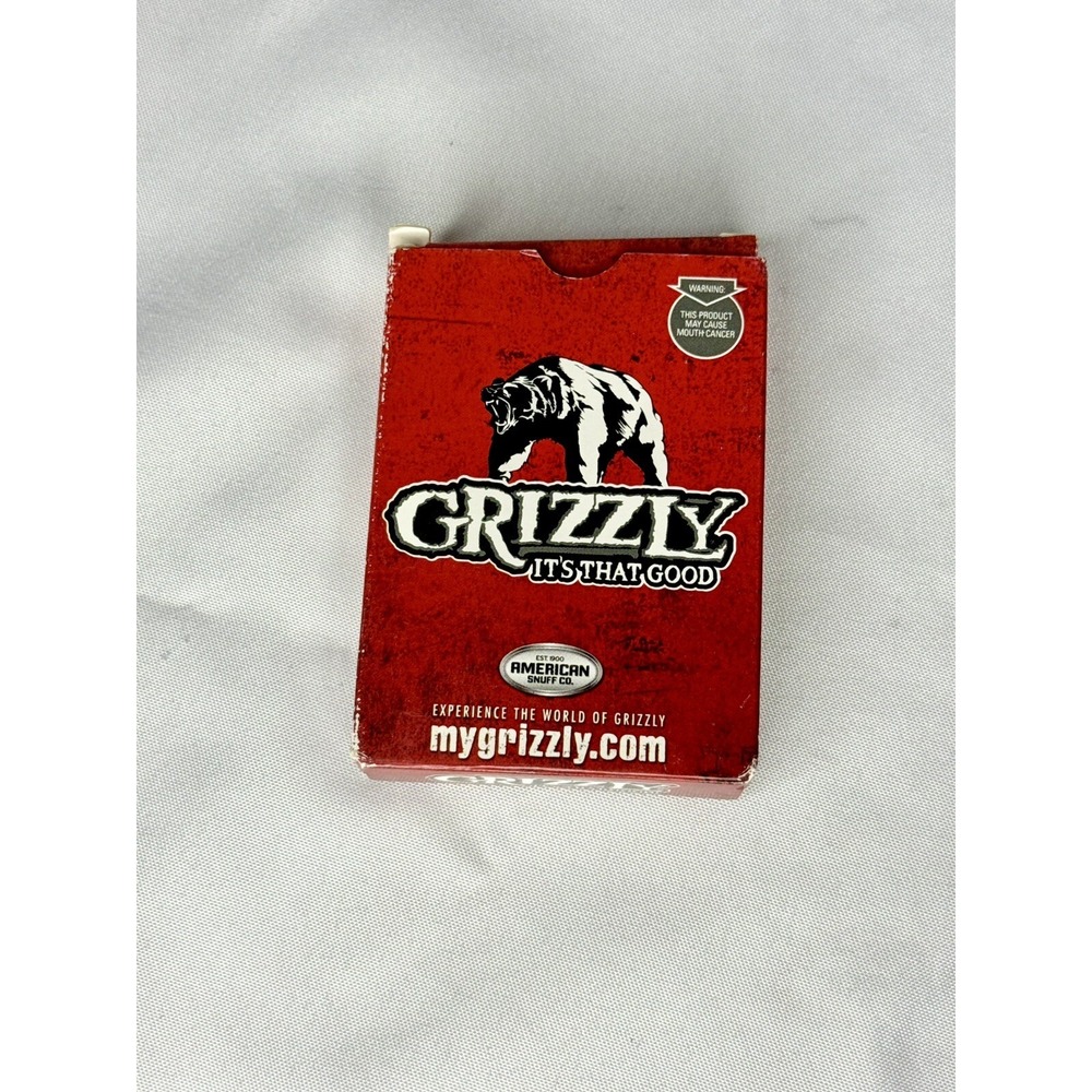 Grizzly Playing Cards American Snuff Co Red Grizzly Bear Logo Deck Complete